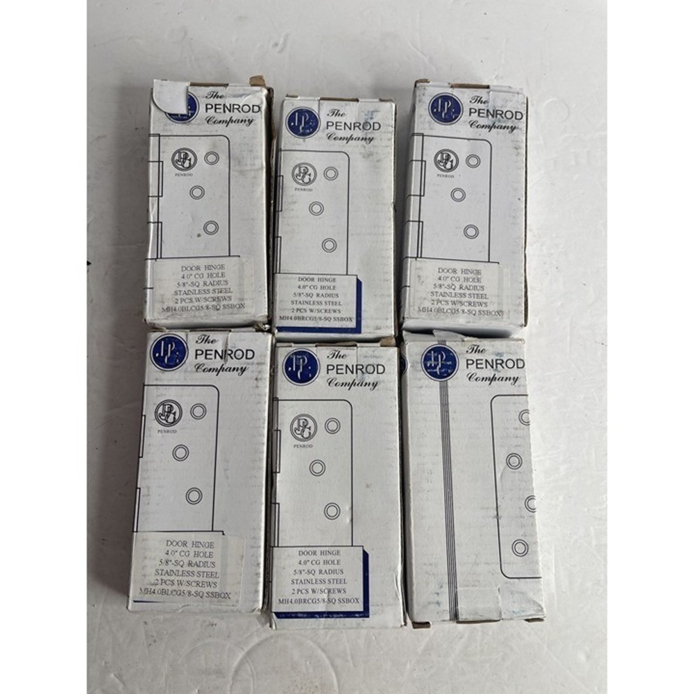 Penrod Stainless Steel Door Hinges 4.0 CG Hole 5/8 SQ Radius Lot of 6 Boxes 12pc